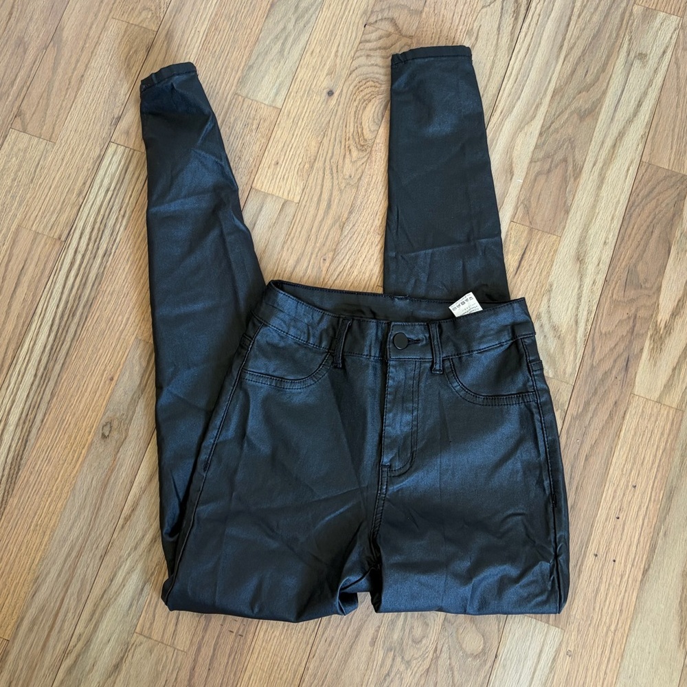 Shein Faux Leather Skinny Pants Black XS